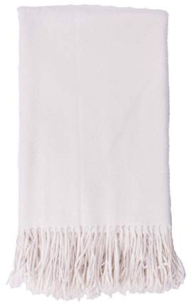 Alashan 100% Cashmere The Essential Throw - Cashmere Throw Blanket - Ripple Finish, White