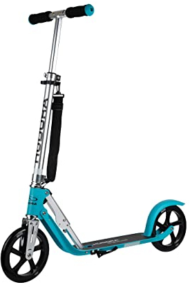 HUDORA BigWheel Scooter 205 - Stabiler Aluminium-Roller - Höhenverstellbarer & zusammenklappbarer Cityroller - Kinder- & Erwachsenenroller für bis zu 100kg - Tretroller mit Ständer