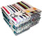 briebe Home 12 Frottee, 100% Baumwolle, 50 x 50 cm, hergestellt in Portugal, Bunte Streifen mit gesticktem Muster, weiche Geschirrtücher, 50x50cms