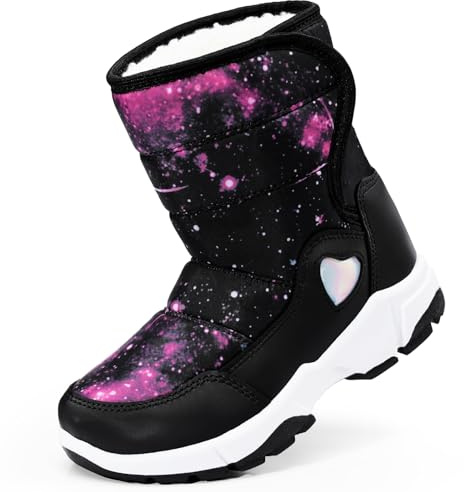 Harvest Land Girls Snow Boots,Warm Faux Fur Lined, High-Top | Water-resistant upper and thick faux fur lining help keep feet dry and warm in cold, anti-slip sole for wet outdoor walking.