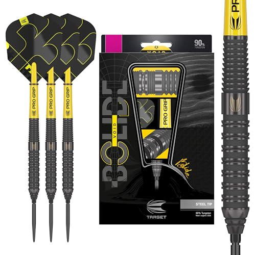 Target Darts Bolide Void 90% Tungsten Dart Set, Steel Tip Swiss Point Darts | Barrel 02, 22G | Professional Darts Sets, Black Darts, Swiss Point Tool Included