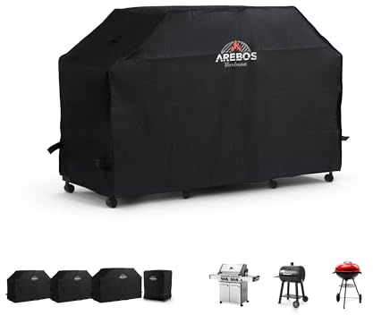 Arebos Grillhaube | Grill Abdeckhaube | Gasgrill Grillabdeckung Regendicht | BBQ Abdeckung Cover | Schutzhülle Haube Staubdicht | Grill Abdeckplane Grillschutz 147 x 61 x 122 cm