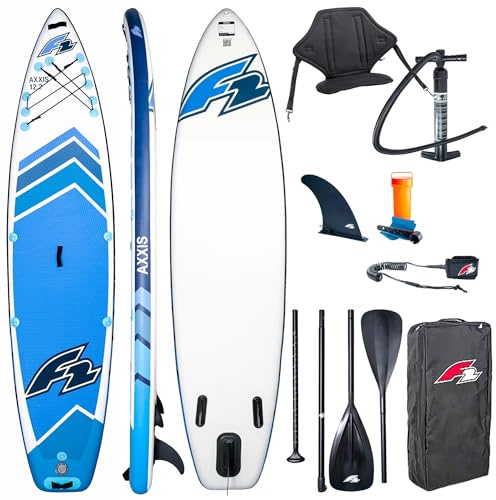 CampSup SUP F2 AXXIS 12'2 Combo HELLO BLU - Tavola da Stand Up Paddle gonfiabile | 372 x 86 x 15 cm | Surfboard per principianti e avanzati con accessori | Portata fino a 180 kg