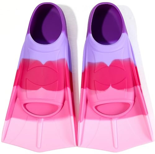 Azuunye Kids Swim Fins Youth Short Blade Swimming Training Flippers Medium