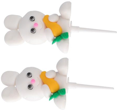 DECHOUS Cupcake Ornaments 2pcs Carrot Bunny Cake Toppers Party Cake Decorations