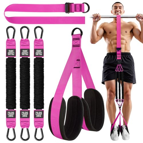 HPYGN Pull Up Resistance Bands, Heavy Duty Pull Up Assistance Bands, Height Adjustable Strap & Comfortable Foot Strap, Assisted Pull Up Bands for Pull Up Bar, Strength Training Workout Equipment