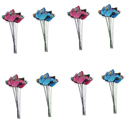 TOYANDONA 4 Set Decorazioni Con Fittizie Confezione Da Pvc Rosa Blu Creativi Per Vasi E Aiuole Facili Da Inserire Resistente E Duraturo 20 Pezzi * 4