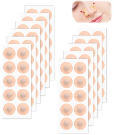 Aihoom 120 Pezzi Cerotti Nasali Magnetici, 60 Coppie Cerotto Naso Magnetico Antirussamento, Dilatatore Nasale per Migliorare la Respirazione e Ridurre il Russare, Adesivi Nasali Comfortevoli