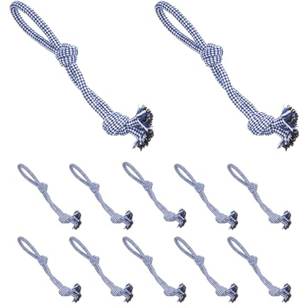 TWO TIGERS | Juguete para Perro Mediano y Grande De Cuerda | Pack 12 Unidades | 28 Cm | Mordedor para Jugar Estirar y Lanzar | Resiste Mordidas y Tirones | Regalo Canino Antiestrés