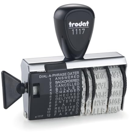 Trodat Classic Line1117 Dial a Phrase Rubber Stamp Dater, 1117