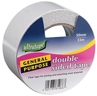 Nastro adesivo trasparente a doppio lato, multiuso, 50 mm x 33 m, per ufficio/artigianato