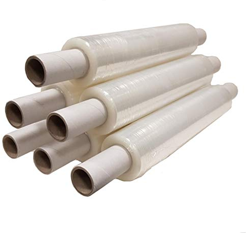 Rollo de film transparente Realpack® para embalaje con carrete extensible, film fuerte y retráctil, tamaño 400 mm x 300 m. Envíos rápidos desde el Reino Unido., color transparente 300m