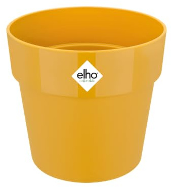 elho B.for Original rund 14 – blomkruka för inomhus – Ø 13,7 x H 12,5 cm – gul/ockra