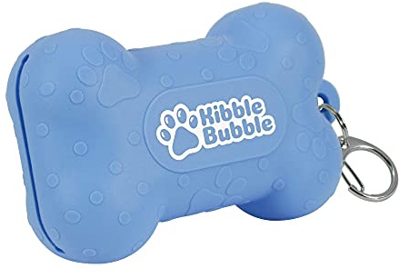 Kibble Bubble Pochette à friandises pour chien, petit sac de dressage en silicone, sac à goûter étanche pour animaux domestiques, bleu os