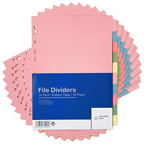 [10er Set] Ordner-Register A4 Farbig 10-teiliges | Trennblätter für Ordner | Register