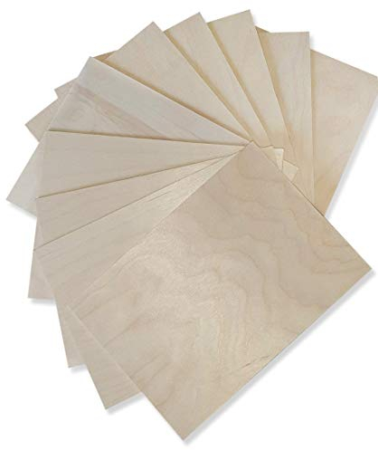 Wood Lab 10 x Sperrholzplatten aus Birkenholz, 3 mm (± 0,5 mm), 42 x 29,7 cm A3, Holz Platte zum Dekorieren, Basteln, Gravur