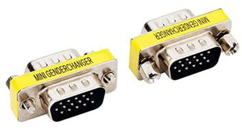Luo Qiufa 2 pz VGA SVGA HD15 maschio-maschio mini genere convertitore accoppiatore cavo adattatore