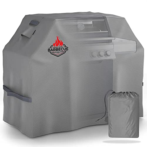 SANZARO Grill Abdeckhaube Wetterfest – 600D Oxford mit Ripstop-Textilgewebe, BBQ Abdeckplane Wasserdicht für Weber Brinkmann Char Broil, Cover Grillabdeckung Winterfest Schutzhülle - 147x61x117cm