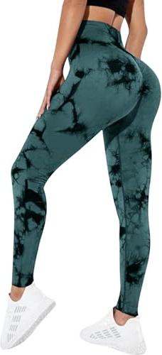 Litthing Leggins Deportivos Mujer Push Up Cintura Alta Elástico Mallas Anticeluliticos Tie Dye Sin Costuras Opaco Scrunch Butt Leggings para Yoga Gimnasio Pilates