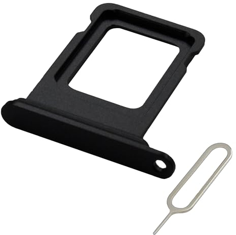 MMOBIEL SIM-Kartenhalter Kompatibel mit iPhone 15/15 Plus - SIM-Tray - SIM-Kartensteckplatz - SIM-Kartenhalter Ersatz - Inkl. SIM-Nadel und wasserdichtem Gummiring - Schwarz