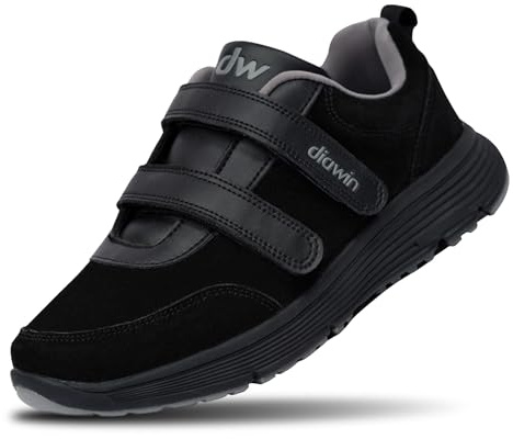 diawin Chaussures en Cuir Véritable Larges pour Hommes et Femmes – Avant-Pied Large, Profondeur Supplémentaire, Confort Pieds Gonflés, Idéal pour Diabétiques