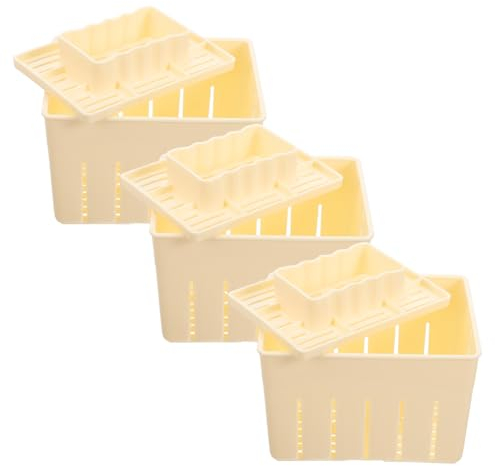 Cabilock 3 Sets Kunststoff-tofu-maker, Kunststoff-tofu-pressform, Tofu-maker, Käsepresse, Tofu-käse-maker Mit Deckel
