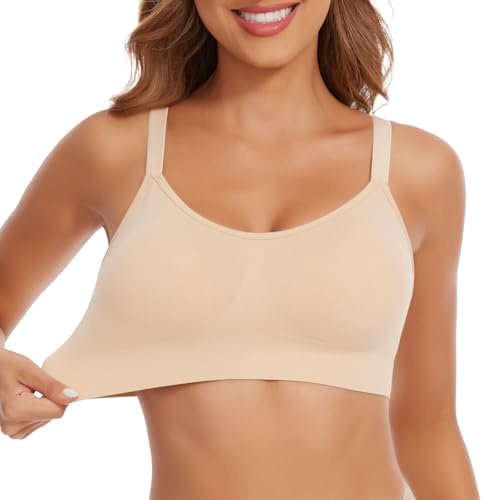 Joyshaper Reggiseno Senza Ferretto da Donna Reggiseno Sportivo Senza Cuciture Reggiseno Imbottito Bralette Reggiseno T-Shirt Senza Ferretto Comodo Reggiseno Push Up Yoga Bustier, XL