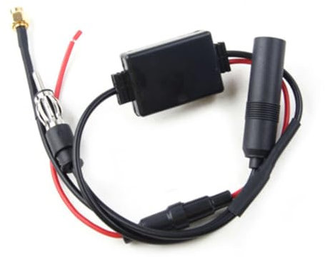 UKCOCO Antenne FM Autoradio Voiture Amplificateur De Signal FM Am pour Conducteur, Compact, Noir, Compatible 12v, Amélioration Réception Radio Voiture