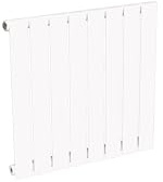 Radiateur blanc mural à eau chaude horizontal en acier | 60 x 60 cm 481 Watt chauffage central | 4 raccordements standards 15x21 (1/2) série NYTIA by NOYON & THIEBAULT