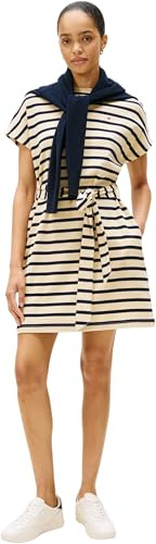 Tommy Hilfiger Donna Abito Gold Button Jersey con Cintura