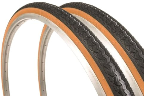 MICHELIN - Lot de Deux Pneus City ETRTO 44-584 650B - TRANSWORLD Sprint - Flancs Gumwall - Tringles rigides - Access Line - Vélo de Ville - Résistant aux déchirures - Look Vintage - Réf. CAI 404313