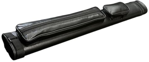 Chatonshen Custodia per Stecca da Biliardo/Snooker, Contenitore Portaoggetti in Pelle PU con Interno in Velluto E Cerniera, Ideale per Viaggi E Club, Nero