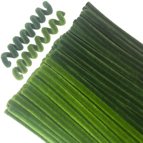FZGUSYAF 100 unidades limpiapipas verdes de 30 cm para manualidades DIY y decoraciones