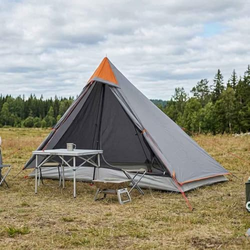 Kaloriko Tienda de trekking gris naranja ultraligera 222 x 85 x 125 cm con varillaje y piqueta para camping, senderismo, exterior, viajes y festivales