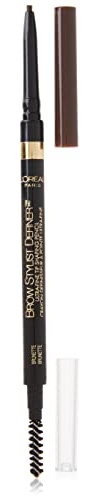 L'Oreal Paris Makeup Brow Stylist Definer Waterproof Eyebrow Pencil, Ultra-Fine Mechanical Pencil, Draws Tiny Brow Hairs and Fills in Sparse Areas and Gaps, Brunette, 0.003 Ounce (1 Count)