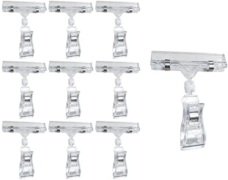 Anlising 10PCS Kunststoff Drehbare Schildhalter, Preisschildhalter Schildhalter Clip, Drehbare Preis Schildhalter, Preisschild Anzeigen Clip, Drehbarer Kunststoff Clip, für Supermärkten,Familie,Büros