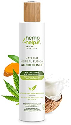 Natural Herbal Fusion Conditioner mit Hanf- & Kurkumaextrakt – 250 ml kräftigt & repariert alle Haartypen wie kräftigeres, längeres, coloriertes, Haar mit intensivem Kokosnussgeruch
