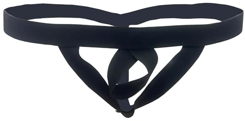 ZUYPSK Ouvert män stringtrosa män string tanga penisring låg midja jockstraps shorts elastiska kalsonger, svart, En Storlek