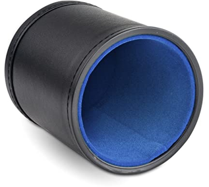 Leather Dice Cup for Board Games, Light Blue Felt Lining