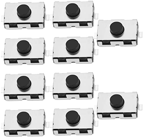 Create idea 10pcs Tactile Micro Commutateur Bouton Poussoir pour Voiture Télécommande Clé 2 Broches Montage en Surface Commutateur Automobile Remplacement Accessoires 4x6x2.5mm