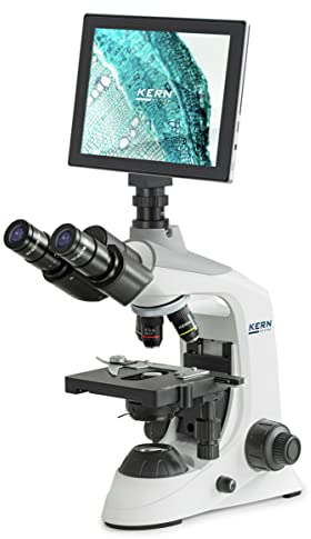 Kern OBE 134T241 - Microscope à lumière transmise, Éclairage: 3W LED (transmet), Tablette ODC 241 (5 MP, WLAN, USB 2.0), Lentille: 4x/10x/40x/100x, Oculaire: HWF 10x Ø18mm, Sys. Optique: Finie (DIN)