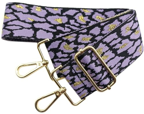 Correa para Bolsos de Mujer Bandolera - Intercambiable 5cm Correas para Bolsos, Correa de Hombro Ajustables con Hebillas Oro para Bolsa de Hombro DIY Accesorios (Morado) 03