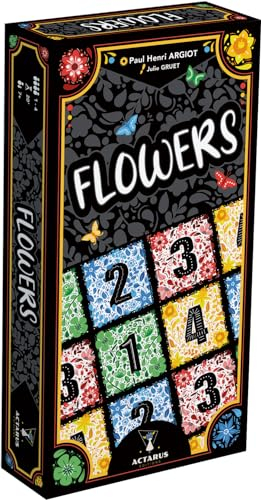 Asmodee - Flowers - Jeu de Cartes pour Adultes & Enfants dès 7 Ans - Placer Vos Tuiles par Couleur pour Maximiser Vos Points - Jeu de Société Stratégie - 1 à 4 Joueurs - 20 Min -en Français -Actarus