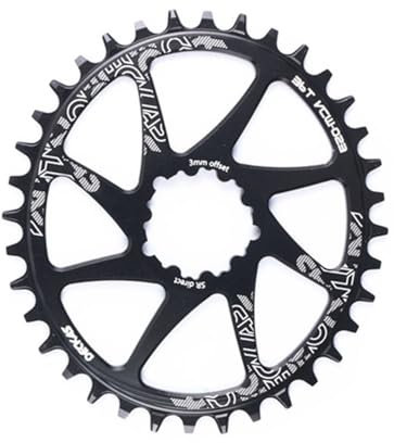 ZiYouao Kettenblatt Kurbelgarnitur Fahrrad Krone Aluminiumlegierung 3mm 6mm Offset Rund Oval Kettenblatt MTB Kurbelgarnitur FahrradkettenbläTter(30T,Black OVAL_3MM Offset)