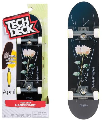TECH DECK, April Handboard; Authentic Mini Skateboards, Kids Toys for Boys & Girls, Ages 6 and up (Hands Use Only)