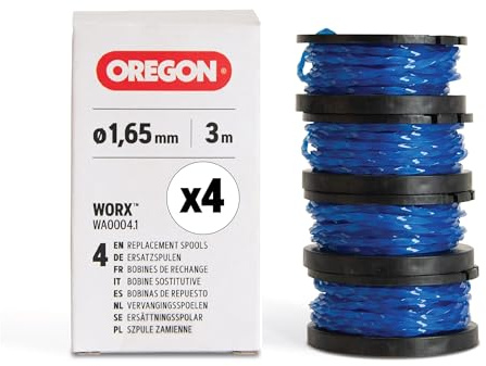 Oregon Confezione da 3 Bobine di Filo per Decespugliatore Worx, Pronte all'Uso Grazie al Rocchetto Pre-Avvolto a Spirale Quadrata Premium Gatorline, 1,65 mm