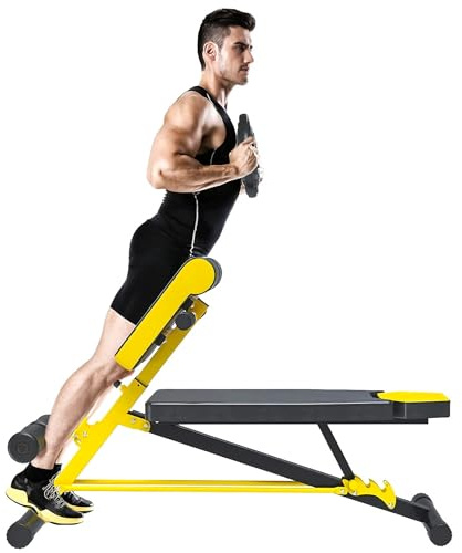 Multi-Functional Gym Bench for Full All Body Workout – Fitness Equipment for Roman Chair, Hyper Back Extension, Adjustable Situp, Flat Bench, Decline