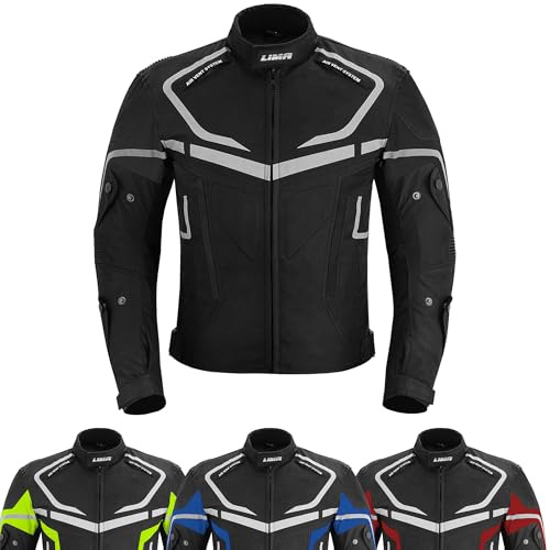 LIMA MOTO Men’s Motorcycle Jacket 4 Season Cordura Textile Biker Jacket Waterproof Windproof with CE Armor, Air Vents & Removable Thermal Liner Riding coat