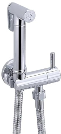 Set di spruzzatori for bidet e WC a parete, in ottone, singolo, freddo, Shattaf, for doccia da bagno, pistola ad alta pressione, cromato e oro(Chrome set)