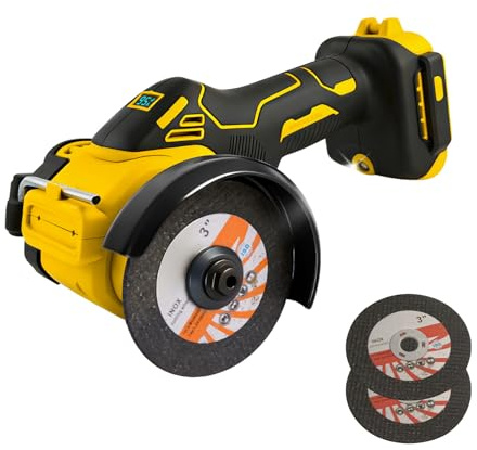 Trådlös vinkelslip för Dewalt 18 V 20 V, borstlös minivinkelslip 20 000 RPM 75 mm litet vinkelverktyg med 2 st skivor för skärning av poleringsslipning (för Dewalt)